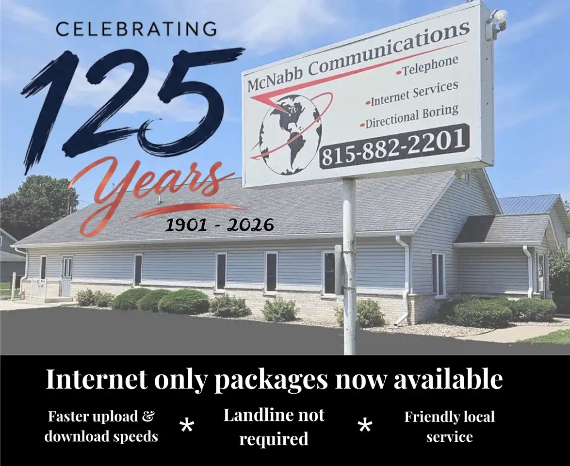 McNabb Communications 125 years office location with sign